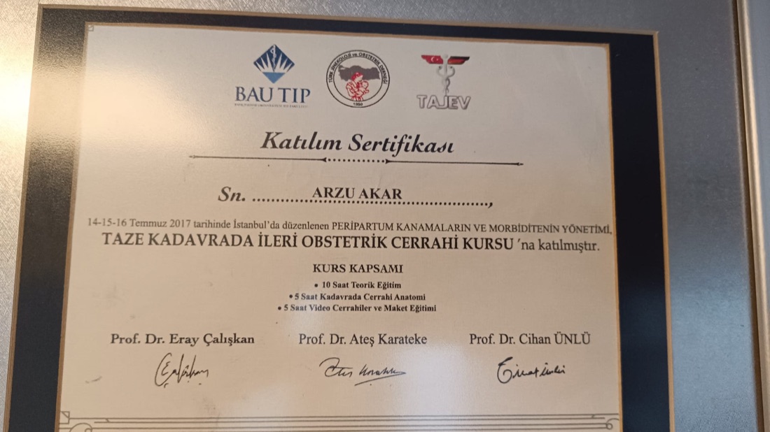 Taze Kadavrada İleri Obstetrik Cerrahi Kursu
