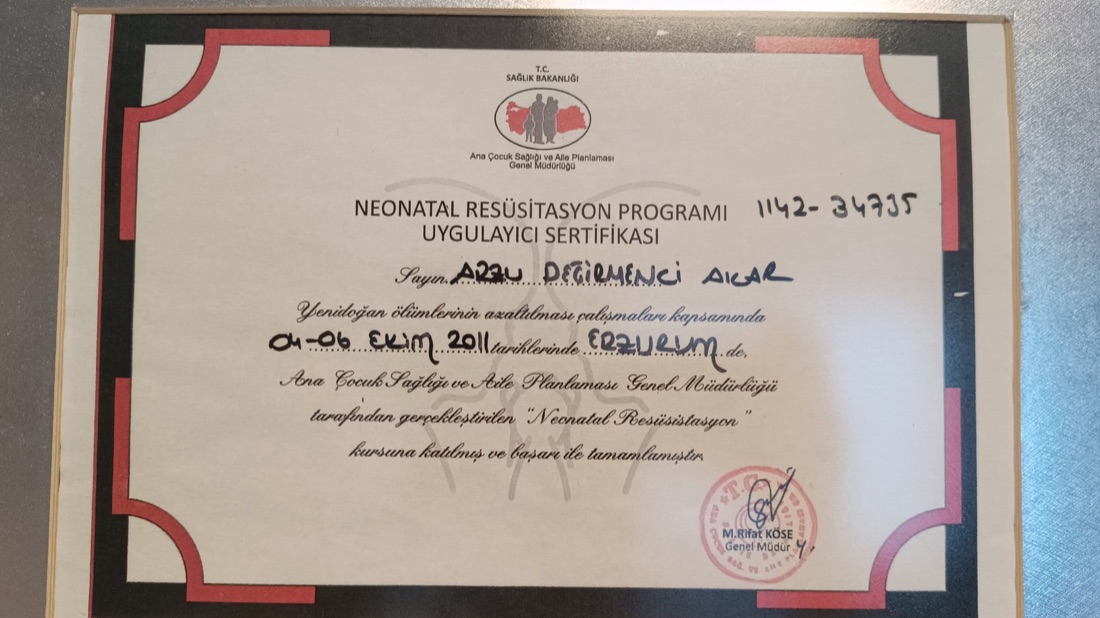 Neonatal Resüsitasyon Programı Uygulayıcı Sertifikası